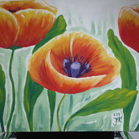 Gemälde mit Tulpen